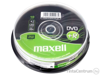 DVD+R lemez, 4,7GB, 16x, hengeren, MAXELL 10db/csomag