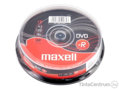 DVD-R lemez, 4,7GB, 16x, hengeren, MAXELL 10db/csomag