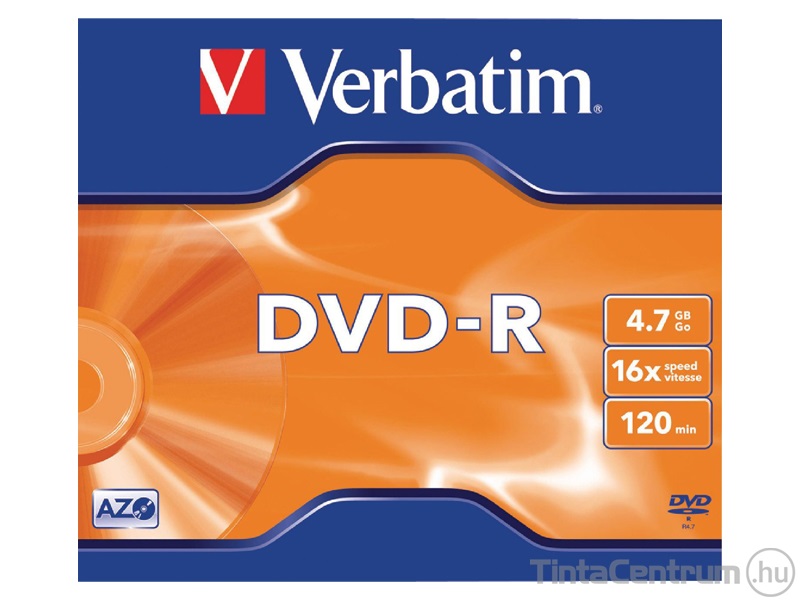 DVD-R lemez, AZO, 4,7GB, 16x, normál tok, VERBATIM