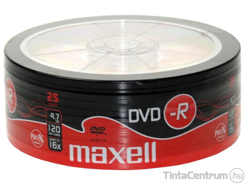 DVD-R lemez, 4,7GB, 16x, zsugor csomagolás, MAXELL "SHRINK" 25db/csomag