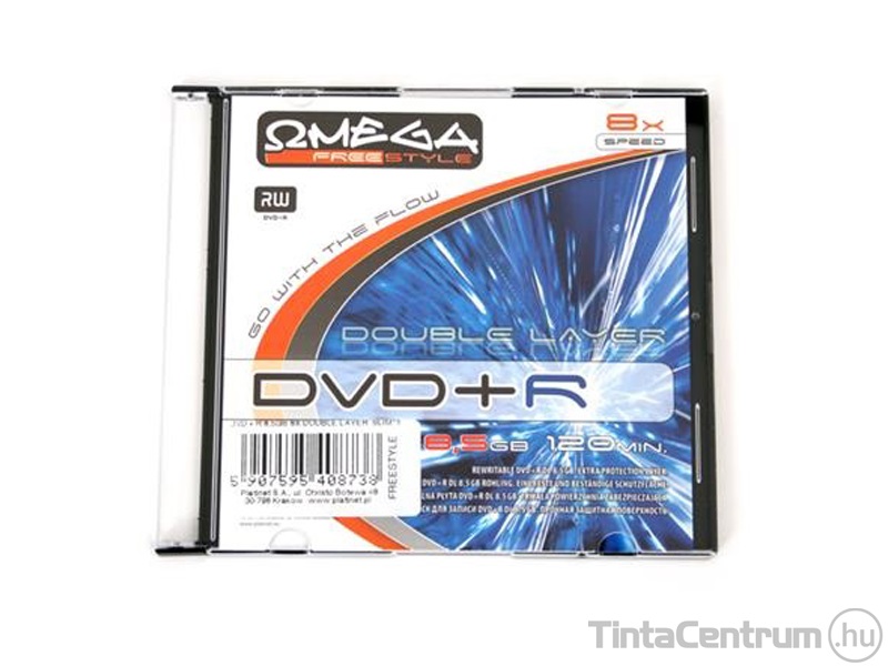 DVD+R lemez, 8,5GB, 8x, vékony tok, OMEGA-FREESTYLE