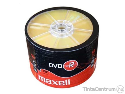 DVD-R lemez, nyomtatható, 4,7GB, 16x, hengeren, MAXELL 50db/csomag