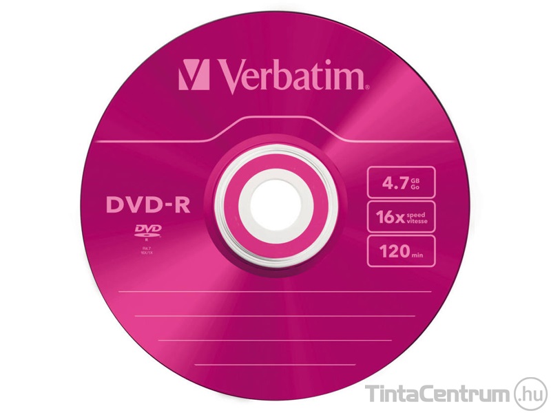 DVD-R lemez, színes felület, AZO, 4,7GB, 16x, vékony tok, VERBATIM 5db/csomag