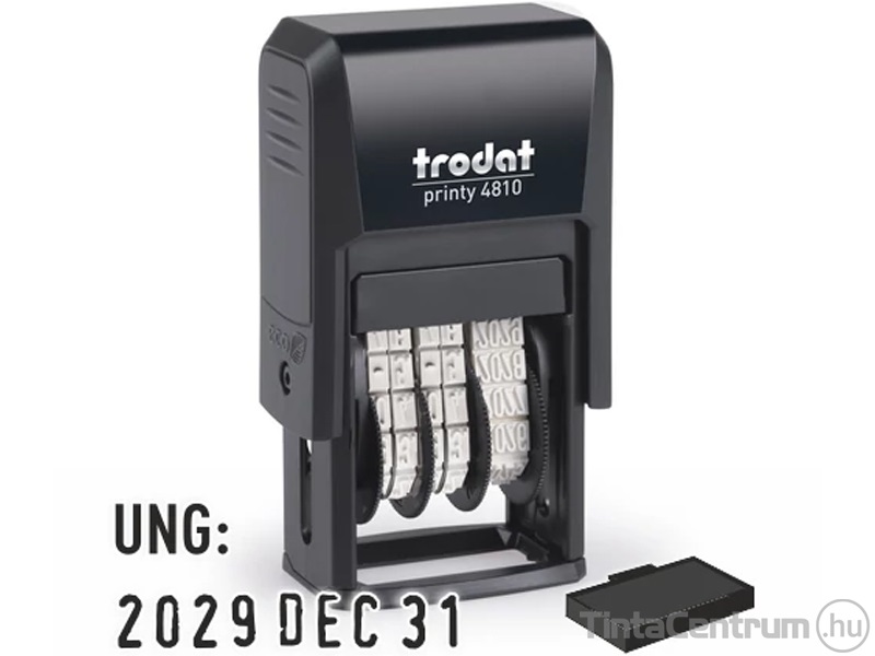 Dátumbélyegző, év/hónap/nap, hónap betűvel (magyar), TRODAT "4810 UNG", fekete tintával