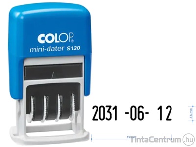 Dátumbélyegző, év/hónap/nap, hónap számmal, COLOP "S120", fekete tintával