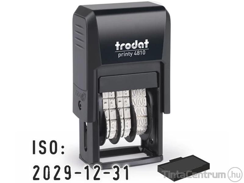 Dátumbélyegző, év/hónap/nap, hónap számmal, TRODAT "4810 ISO", fekete tintával