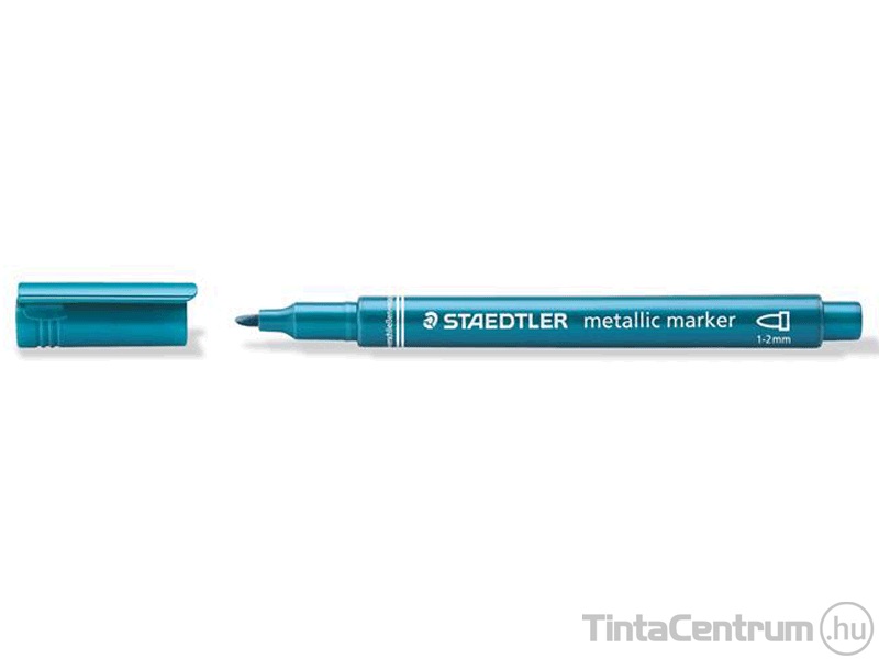 Dekormarker, kúpos, 1-2mm, STAEDTLER, metál kék