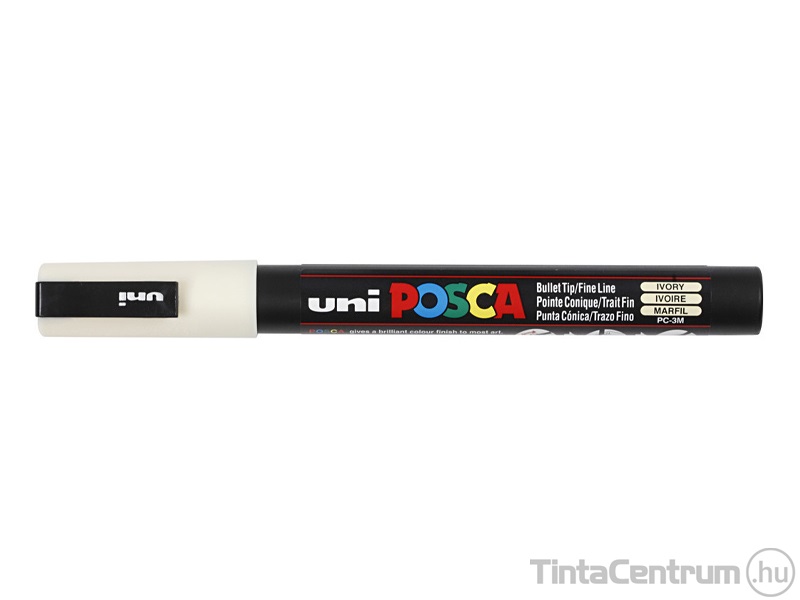 Dekormarker, kúpos, 0,9-1,3mm, UNI "Posca PC-3M", elefántcsont