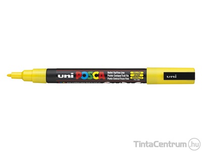 Dekormarker, kúpos, 0,9-1,3mm, UNI "Posca PC-3M", sárga