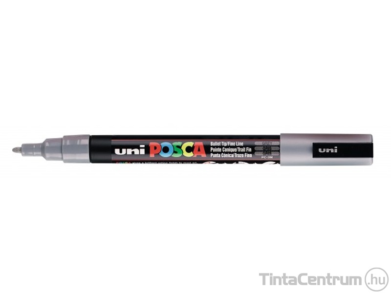 Dekormarker, kúpos, 0,9-1,3mm, UNI "Posca PC-3M", szürke