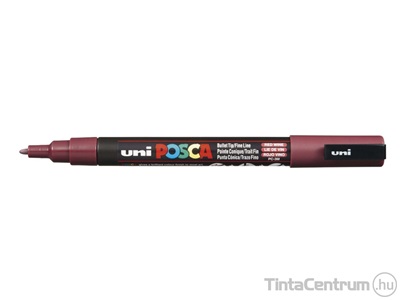Dekormarker, kúpos, 0,9-1,3mm, UNI "Posca PC-3M", vörösbor