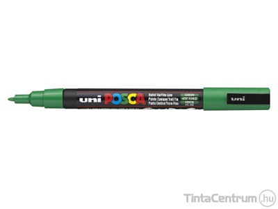 Dekormarker, kúpos, 0,9-1,3mm, UNI "Posca PC-3M", zöld