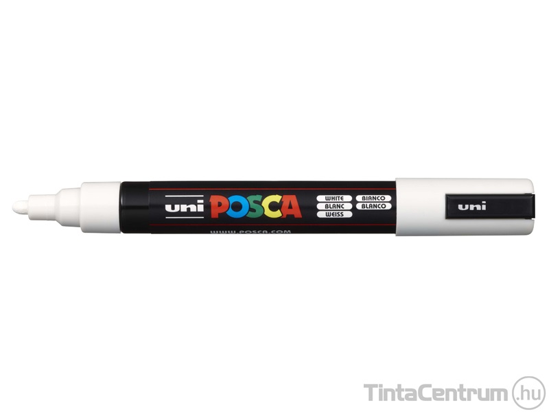 Dekormarker, kúpos, 1,8-2,2mm, UNI "Posca PC-5M", fehér