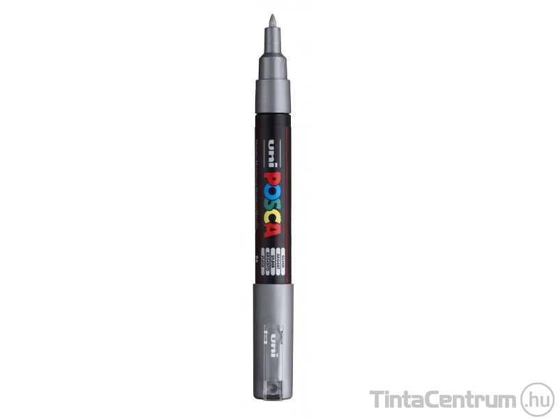 Dekormarker, vágott, 0,7mm, UNI "Posca PC-1M", ezüst