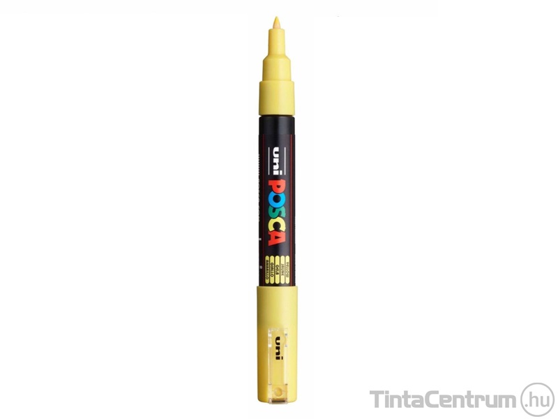 Dekormarker, tűhegy, 0,7mm, UNI "Posca PC-1M", sárga