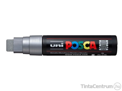 Dekormarker, vágott, 17mm, UNI "Posca PC-17K", ezüst