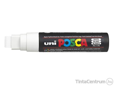 Dekormarker, vágott, 17mm, UNI "Posca PC-17K", fehér