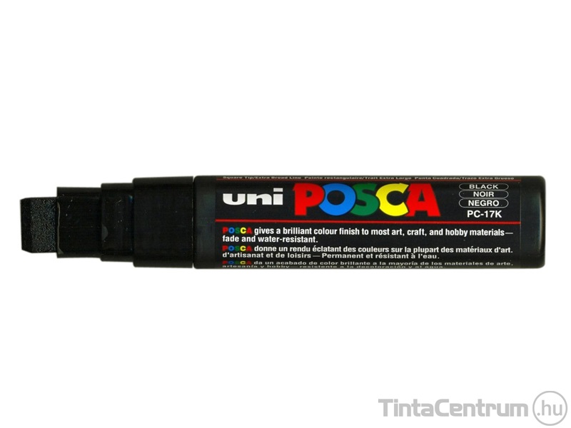 Dekormarker, vágott, 17mm, UNI "Posca PC-17K", fekete