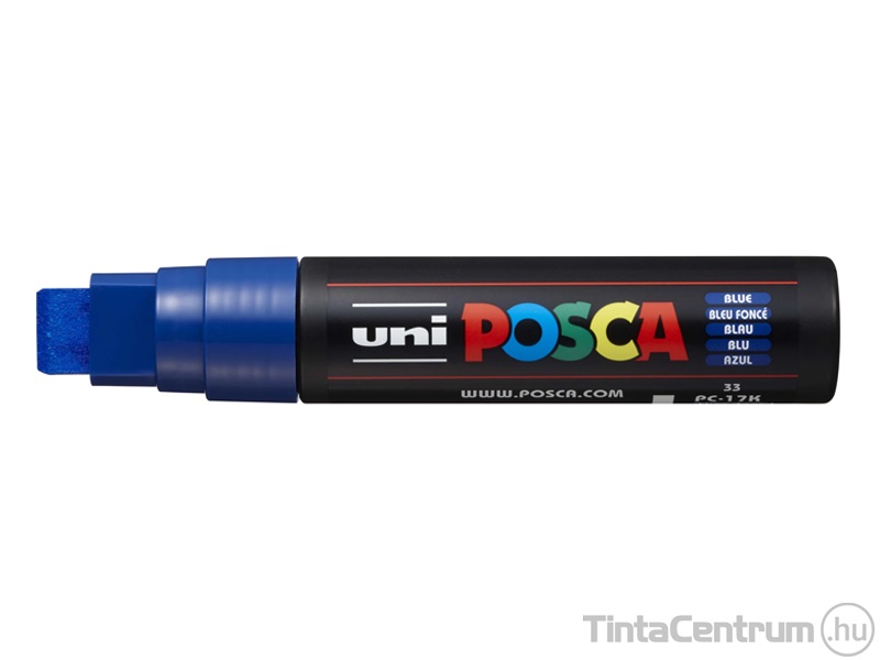 Dekormarker, vágott, 17mm, UNI "Posca PC-17K", kék