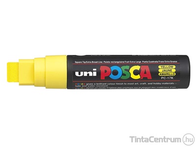 Dekormarker, vágott, 17mm, UNI "Posca PC-17K", sárga