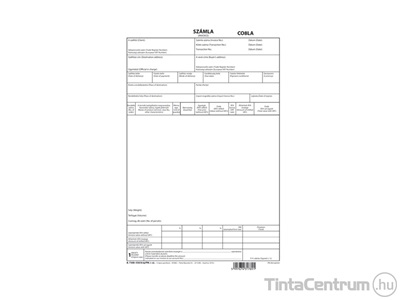 Deviza számla (INVOICE)*, A4, álló, 5lap, B.7300-550/A/UJ/PM