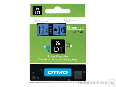 Dymo D1 45016 (12mm x 7m, fekete-kék) eredeti szalag kazetta