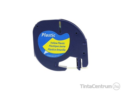 Dymo LetraTAG 59423 (12mm x 4m, sárga) műanyag utángyártott szalag kazetta