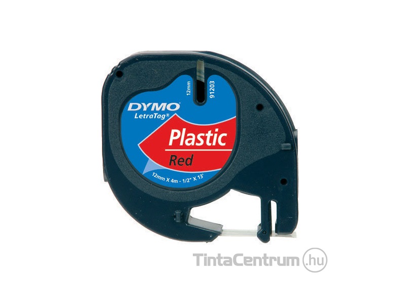 Dymo LetraTAG 59424 (12mm x 4m, piros) műanyag eredeti szalag kazetta