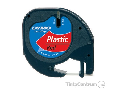 Dymo LetraTAG 59424 (12mm x 4m, piros) műanyag eredeti szalag kazetta