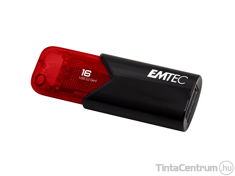 EMTEC pendrive, 16GB, USB 3.2, "B110 Click Easy", fekete-piros