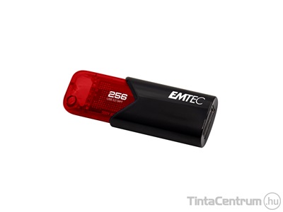 EMTEC pendrive, 256GB, USB 3.2, "B110 Click Easy", fekete-piros