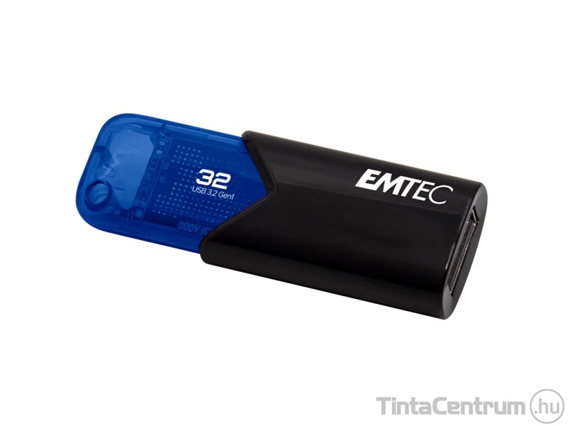 EMTEC pendrive, 32GB, USB 3.2, "B110 Click Easy", fekete-kék