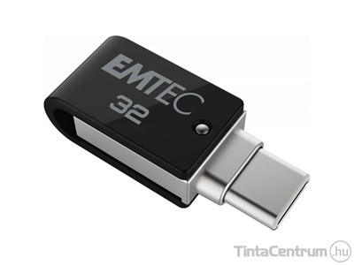 EMTEC pendrive, 32GB, USB 3.2 + USB-C, "T260C Dual" fekete