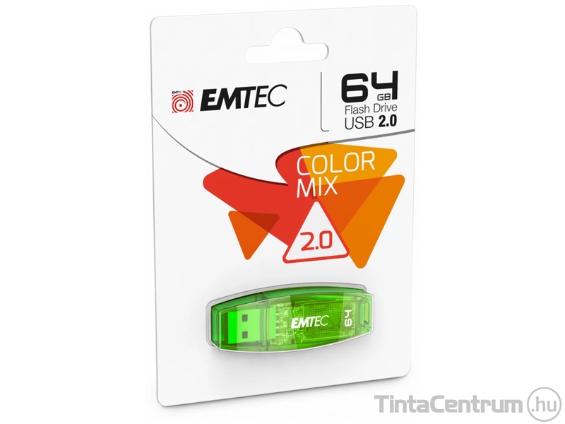 EMTEC pendrive, 64GB, USB 2.0, "C410 Color",, zöld