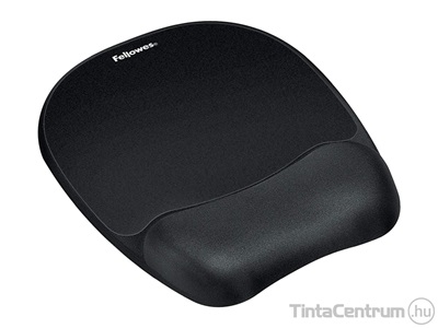 Egérpad, csuklótámasszal, habtöltésű, FELLOWES "Memory Foam", fekete