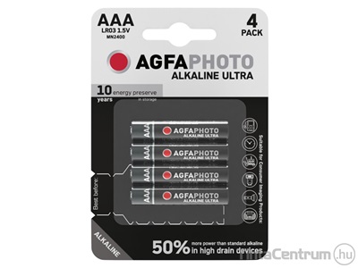 Elem, AAA mikro, AGFAPHOTO "Ultra" 4db/csomag