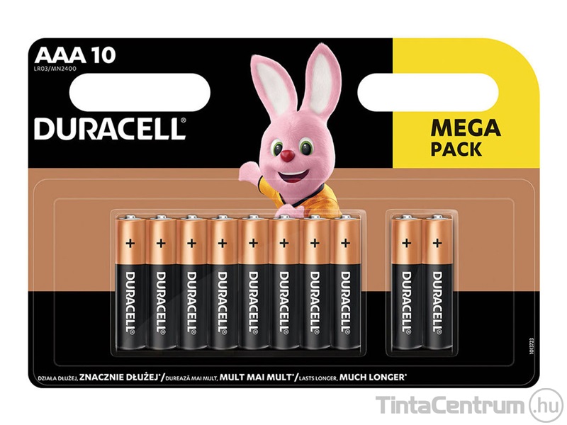 Elem, AAA mikro, DURACELL "Basic" 10db/csomag