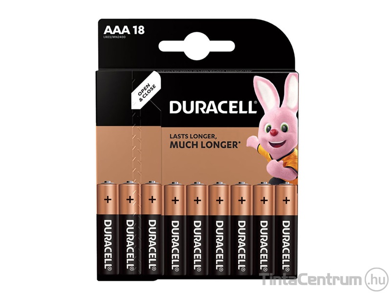 Elem, AAA mikro, DURACELL "Basic" 18db/csomag