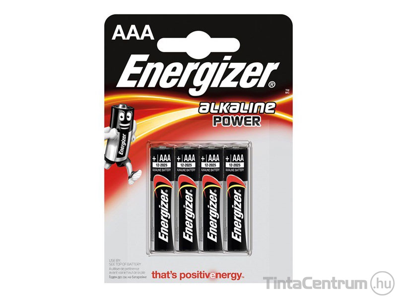 Elem, AAA mikro, ENERGIZER "Alkaline Power" 4db/csomag