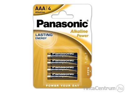 Elem, AAA mikro, PANASONIC "Alkaline power" 4db/csomag