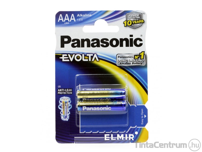 Elem, AAA mikro, PANASONIC "Evolta" 2db/csomag