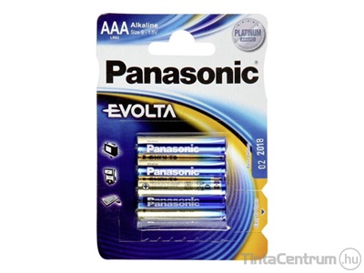 Elem, AAA mikro, PANASONIC "Evolta" 4db/csomag