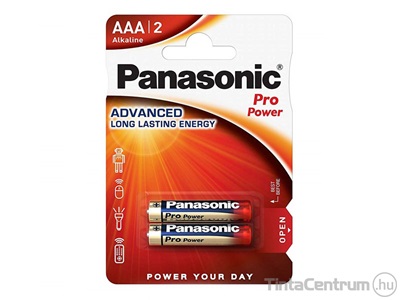 Elem, AAA mikro, PANASONIC "Pro power" 2db/csomag