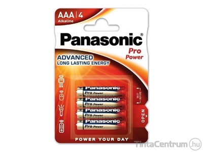 Elem, AAA mikro, PANASONIC "Pro power" 4db/csomag