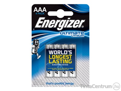 Elem, AAA mikro, lítium, ENERGIZER "Ultimate Lithium" 4db/csomag