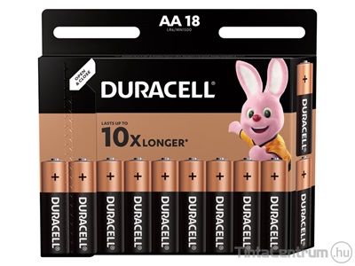 Elem, AA ceruza, DURACELL "Basic" 18db/csomag