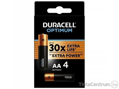 Elem, AA ceruza, DURACELL "Optimum" 4db/csomag