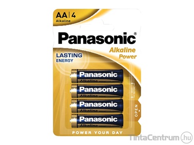 Elem, AA ceruza, PANASONIC "Alkaline power" 4db/csomag