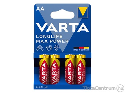 Elem, AA ceruza, VARTA "Longlife Max Power" 4db/csomag