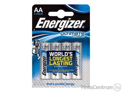 Elem, AA ceruza, lítium, ENERGIZER "Ultimate Lithium" 4db/csomag